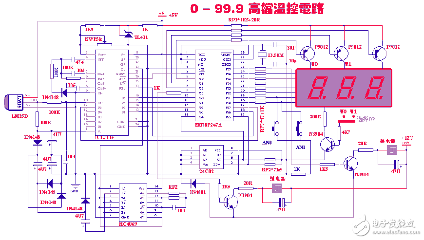 基于ICL7135的單片機控制通用儀表電路