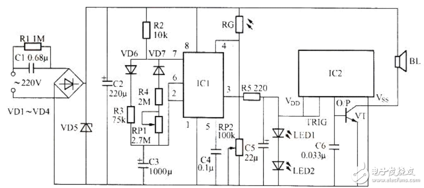 基于HFC1500電子金絲雀電路設計