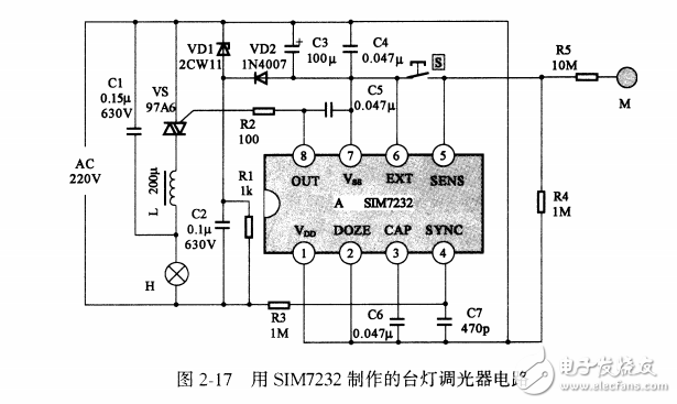 基于SIM7232組裝臺燈調(diào)光器設(shè)計