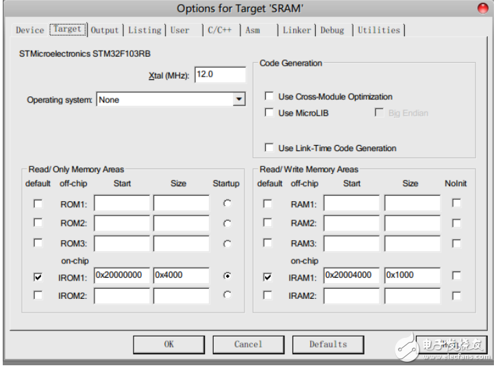 Keil MDK 3.5/UV4beta Jlink V7 在 STM32 中SRAM 調(diào)試步驟與方法總結(jié)