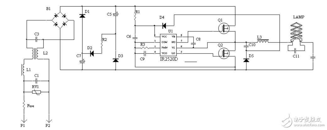 基于IR2520D控制集成電路鎮(zhèn)流器應(yīng)用