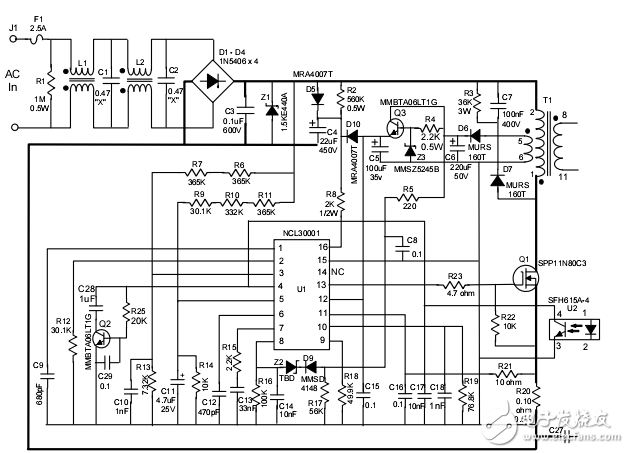 基于NCL30001和NCS1002恒流LED驅(qū)動器設(shè)計筆記