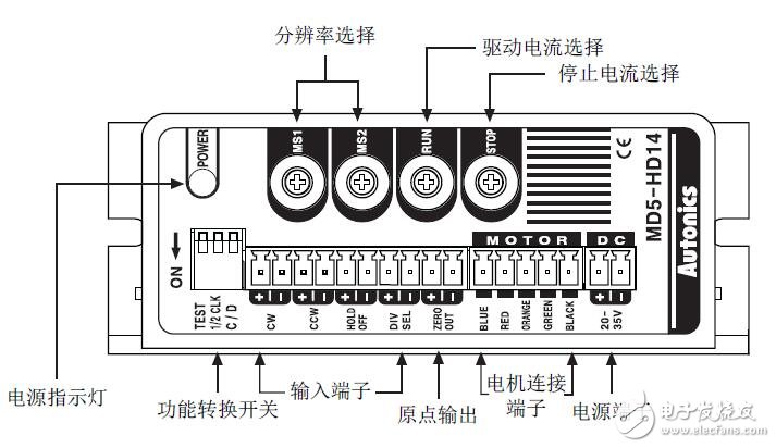 MD5系列步進(jìn)電機(jī)驅(qū)動(dòng)器的連接圖