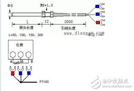 pt100溫度傳感器工作原理，pt100傳感器接線圖