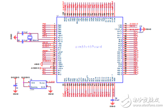 STM32F407ZET6最小系統(tǒng)原理圖和PCB圖