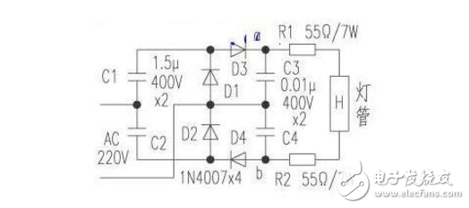 九款最簡單的電子鎮(zhèn)流器電路圖原理圖分析