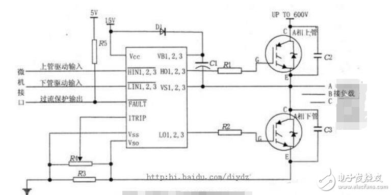 ir2130的三相逆變器電路