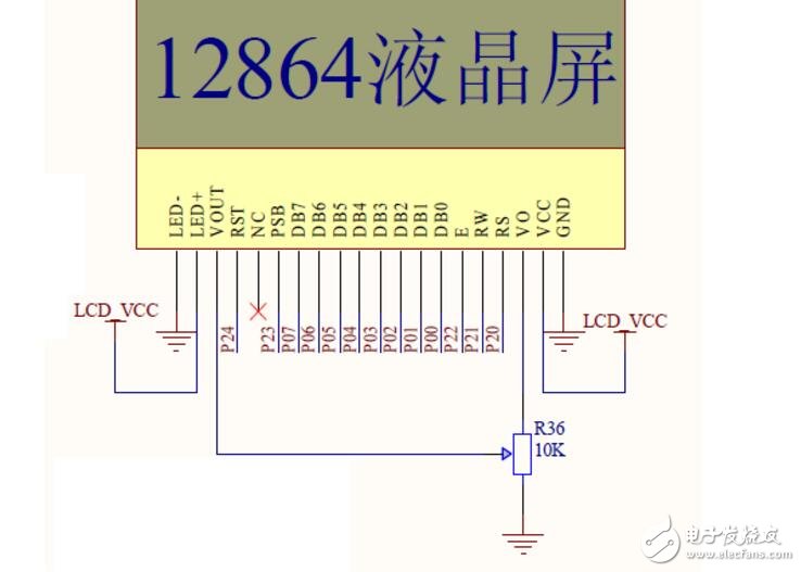 lcd12864與單片機(jī)連接圖