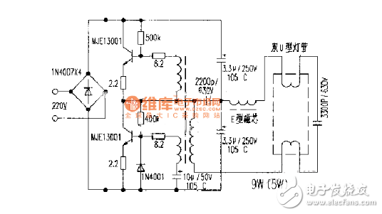 九款最簡單的電子鎮(zhèn)流器電路圖原理圖分析