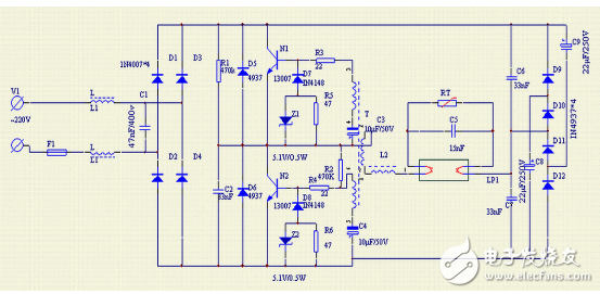 九款最簡單的電子鎮(zhèn)流器電路圖原理圖分析