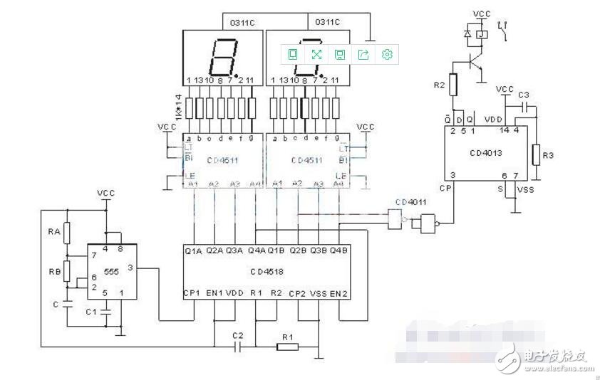 CD4518循環(huán)定時器電路