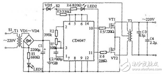 cd4047振蕩電路圖解