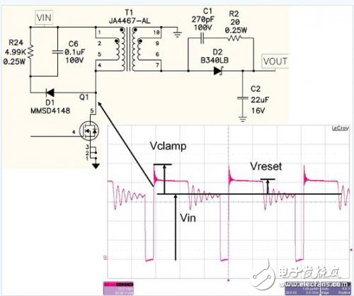 針對反向轉換器的FET關斷電壓而進行緩沖