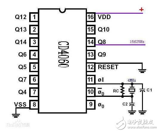 cd4060分頻應(yīng)用電路圖分析