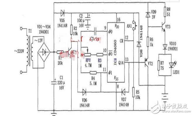 cd4060分頻應(yīng)用電路圖分析