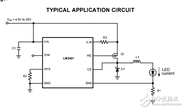 大功率LED驅(qū)動(dòng)電源之LM3401的解析
