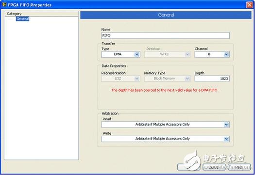 圖20. NI LabVIEW FPGA中的DMA FIFO配置