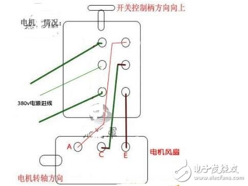 380v倒順開關(guān)接線圖分析