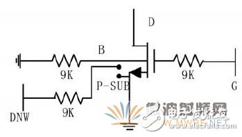 （b）NMOS管電阻連接說(shuō)明圖