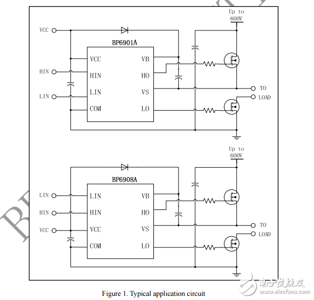 bp6901a/bp6908a，600V半橋預(yù)驅(qū)動器