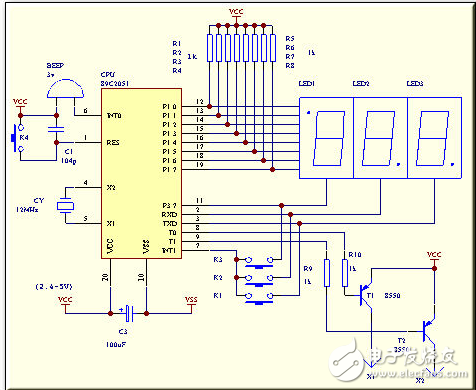 基于AT89C2051單片機(jī)多功能倒計(jì)時(shí)器的設(shè)計(jì)