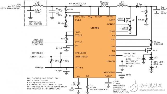 汽車最新的大電流LED應(yīng)用需要堅(jiān)固和低噪聲LED驅(qū)動(dòng)器