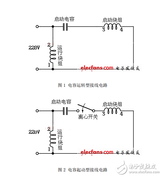 詳解單相電機電容接線圖