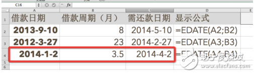 edate函數(shù)的使用方法及實例