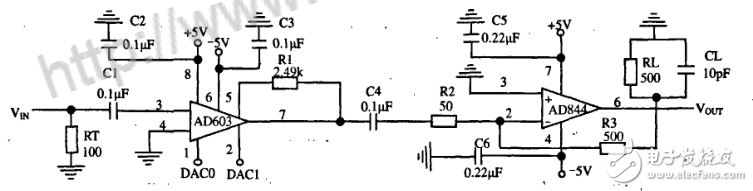 AD603應(yīng)用電路之超聲波檢測(cè)電路