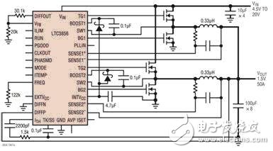 高效率的多相DC/DC控制器應(yīng)用電路原理圖