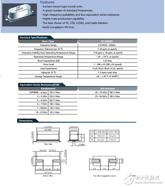 晶體諧振器HC-49_SMD