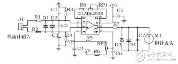 基于儀表放大器AD620的指針檢流計(jì)