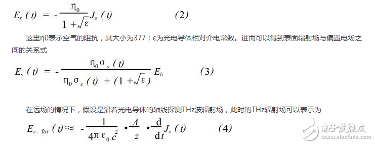 光電導(dǎo)天線產(chǎn)生太赫茲波的微觀機(jī)制理論分析和計(jì)算