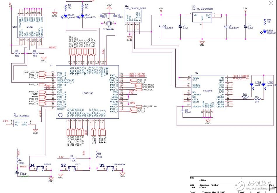 LPC54102開發(fā)板電路圖_LPC54102開發(fā)板評測