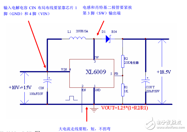 XL6009應(yīng)用電路注意事項(xiàng)