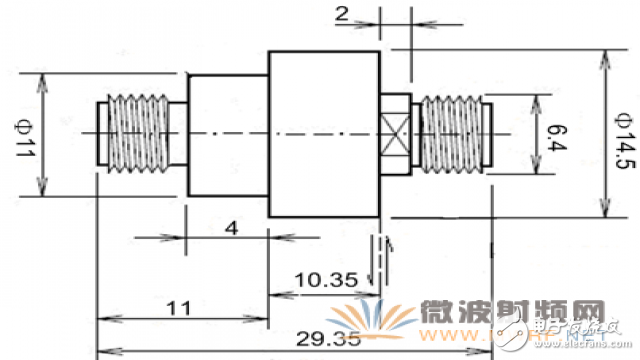 圖2、微波旋轉(zhuǎn)連接器外形尺寸圖