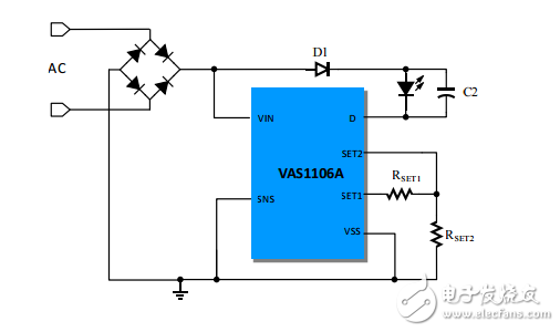 VAS1106A芯片實(shí)現(xiàn)可控硅調(diào)光+高PFC無頻閃