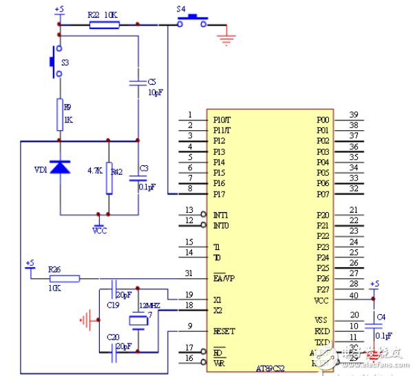 AT89C52最小系統(tǒng)_AT89C52最小系統(tǒng)電路圖圖分享