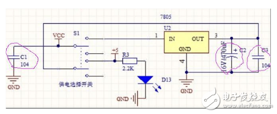 7805穩(wěn)壓電路介紹_7805穩(wěn)壓電路三個(gè)電容分別是什么？