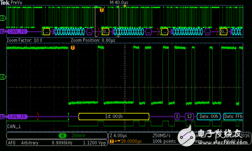 泰克可提供CAN FD支持的混合域示波器