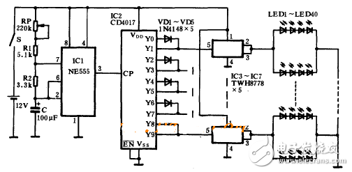 cd4017電子制作電路圖大全（單鍵觸摸開關(guān)/幸運抽獎機/紅綠燈/密碼鎖）