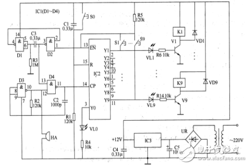 輕觸自鎖開關電路圖大全（自鎖互鎖電子開關/雙自鎖輕觸開關電路）