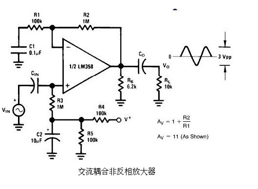 6種簡單電路圖之LM358應(yīng)用電路圖（直流耦合低通RC有源濾波器 低漂移峰值檢測(cè)器）